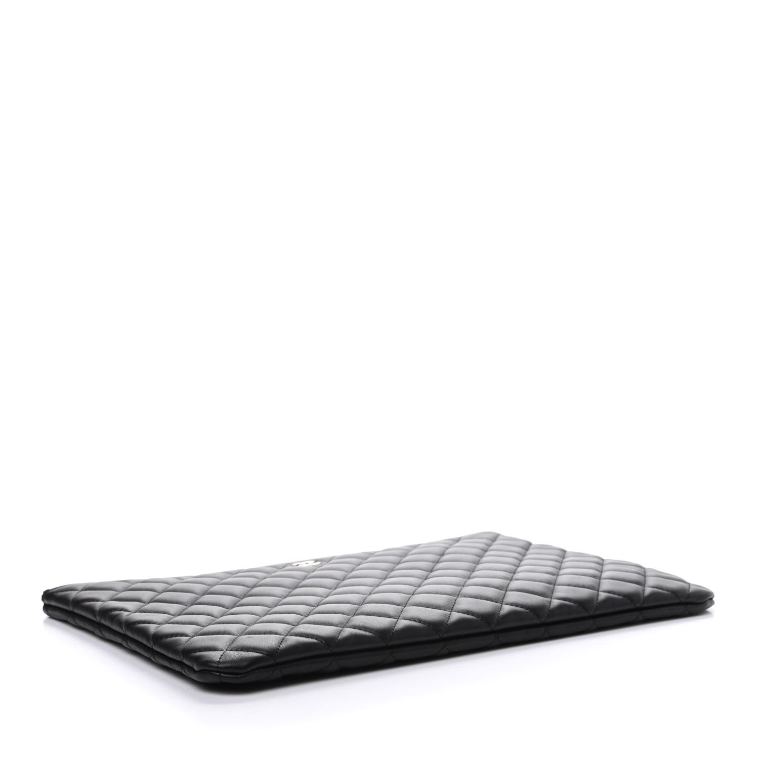 Chanel Lambskin Quilted Large Cosmetic Case Black 3 of 7