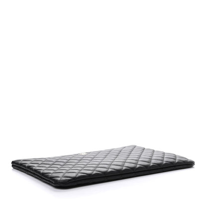 Chanel Lambskin Quilted Large Cosmetic Case Black 3 of 7