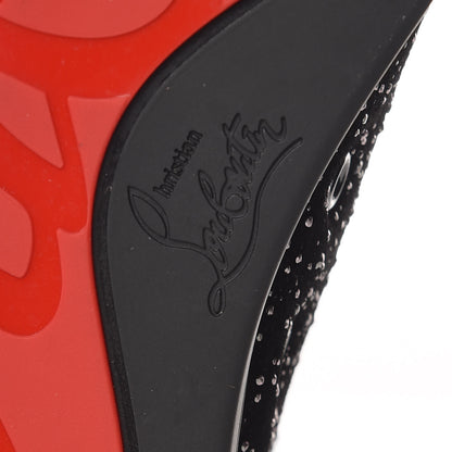 Christian Louboutin Crystal Veau Velours Patent Calfskin Mens Louis Orlato Flat Sneakers 44.5 Black 6 of 8