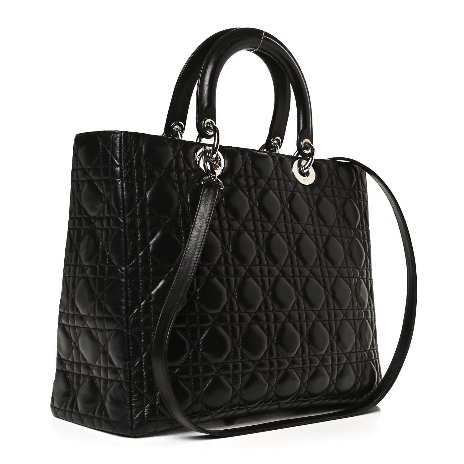 Christian Dior Lambskin Cannage Large Lady Dior Black 2 of 11