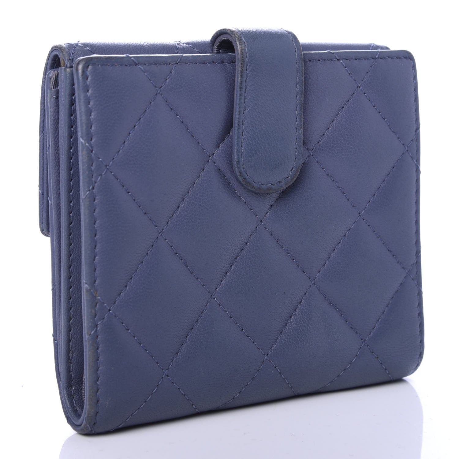 Chanel Lambskin Quilted Compact French Flap Wallet Lavender 3 of 10