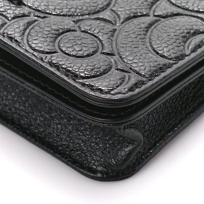 Chanel Caviar Camellia Embossed Chain Belt Bag Black 10 of 11