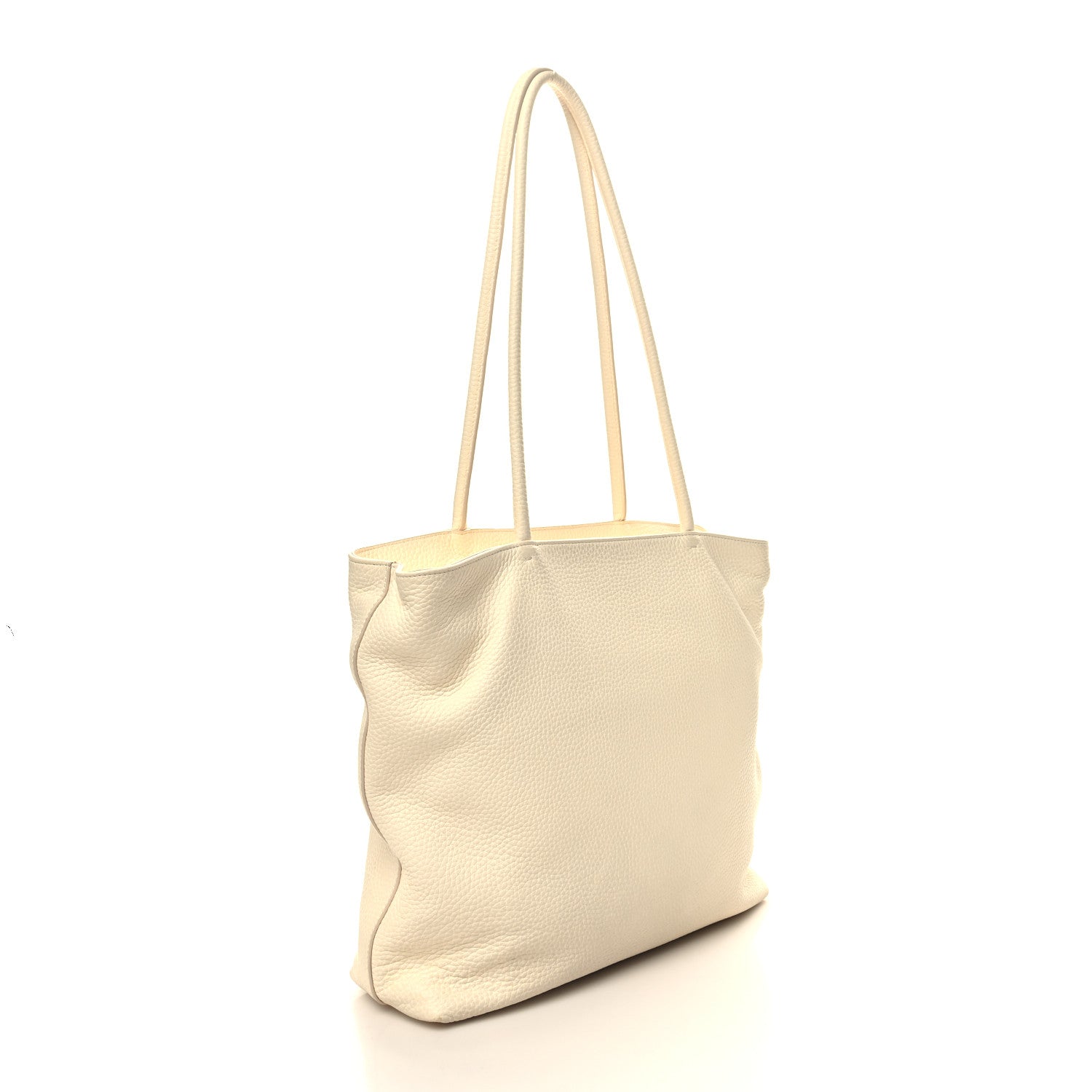 The Row Grained Calfskin Medium Portfolio Tote Ivory 3 of 10
