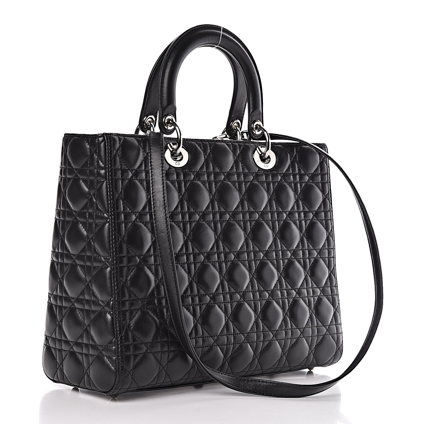 Lambskin Cannage Large Lady Dior Black