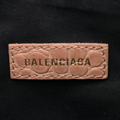 Balenciaga Extra Supple Calfskin Crocodile Embossed Le Cagole Shoulder Bag XS Nude Beige 7 of 12