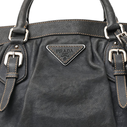 Prada Vitello Soft Shopping Satchel Denim 8 of 10