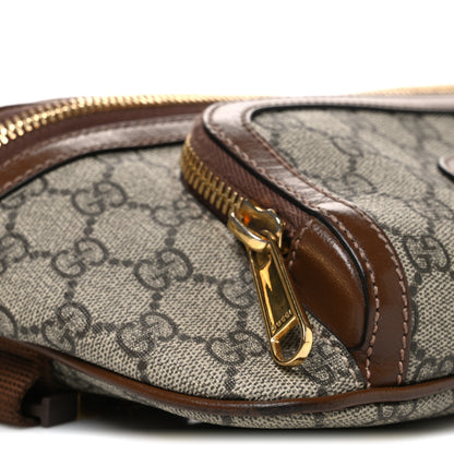 Gucci GG Supreme Monogram Textured Calfskin Retro Interlocking G Belt Bag Beige Ebony Brown Sugar 8 of 9