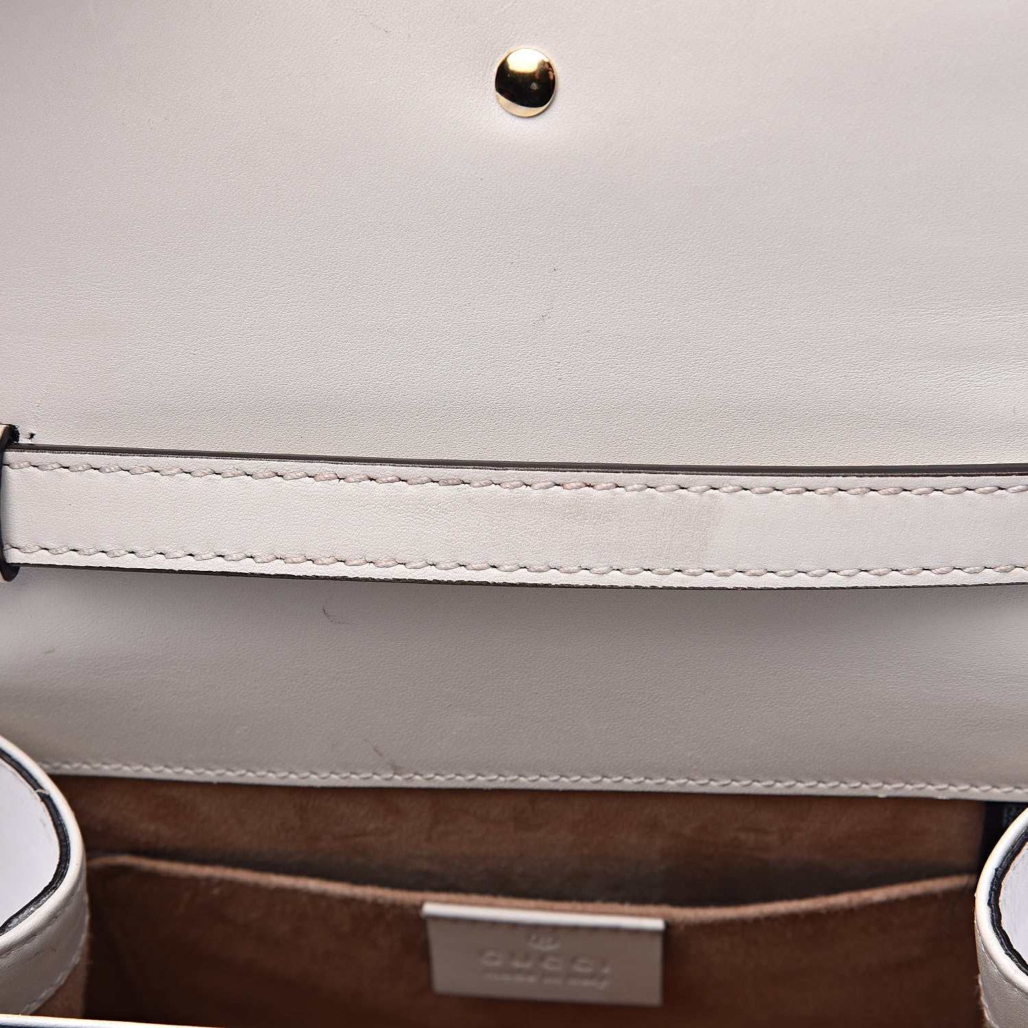 Gucci Calfskin Mini Sylvie Top Handle Bag White 16 of 17