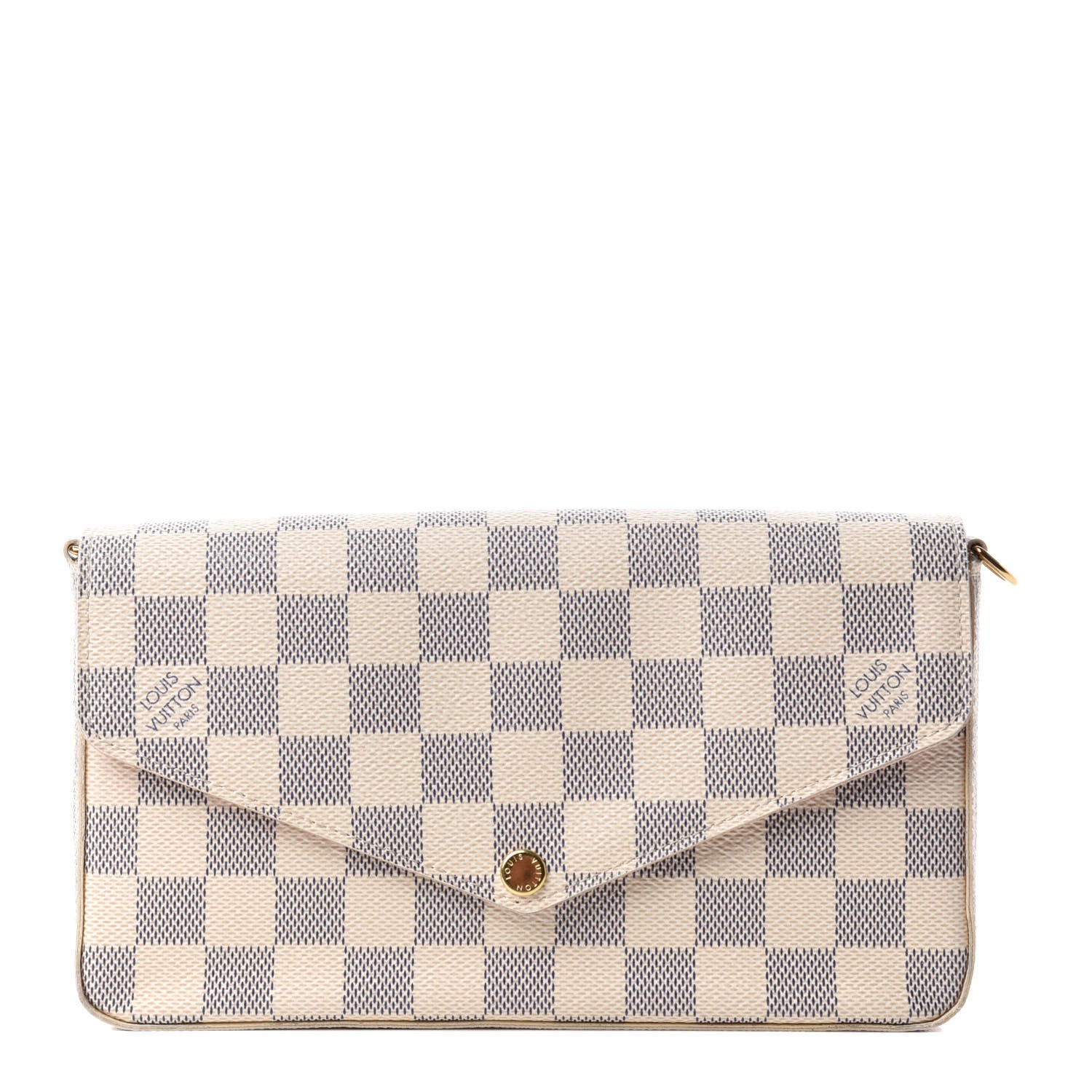 Louis Vuitton Damier Azur Pochette Felicie Chain Wallet Rose Ballerine 1 of 8
