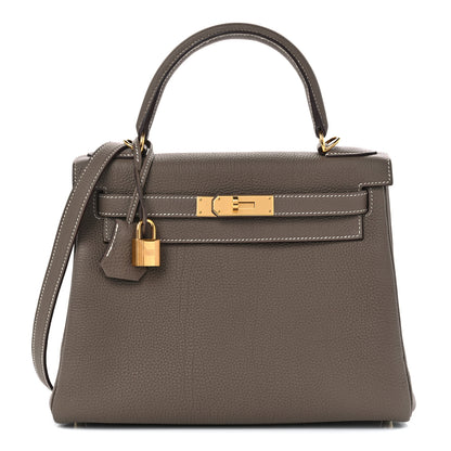 Hermes Togo Kelly Retourne 28 Etoupe 1 of 11