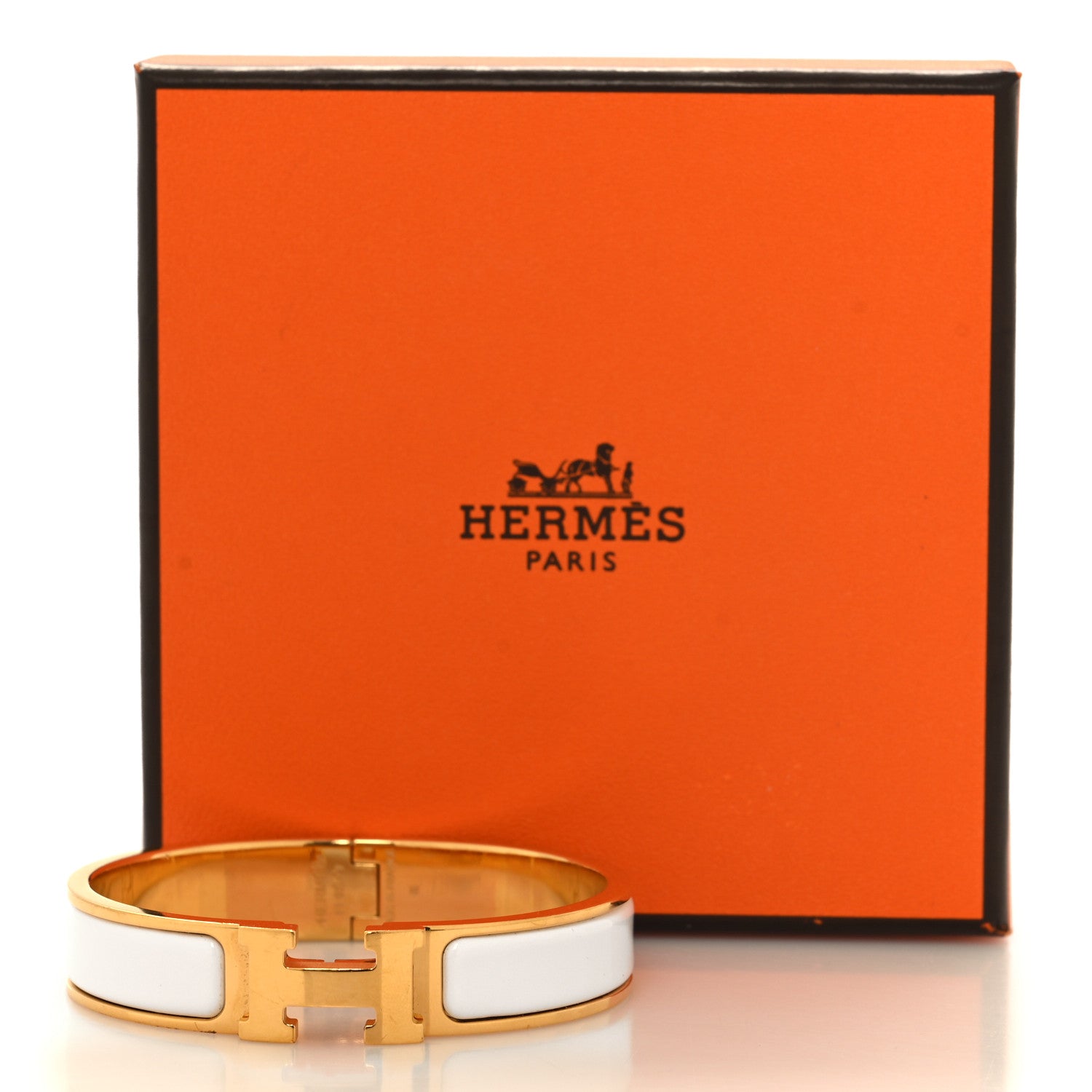 Hermes Enamel Narrow Clic Clac H Bracelet PM White 5 of 5