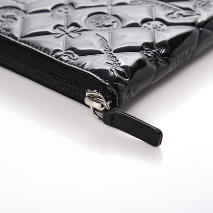 Chanel Patent Calfskin Lucky Symbols Zip Around Wallet Black 10 of 10
