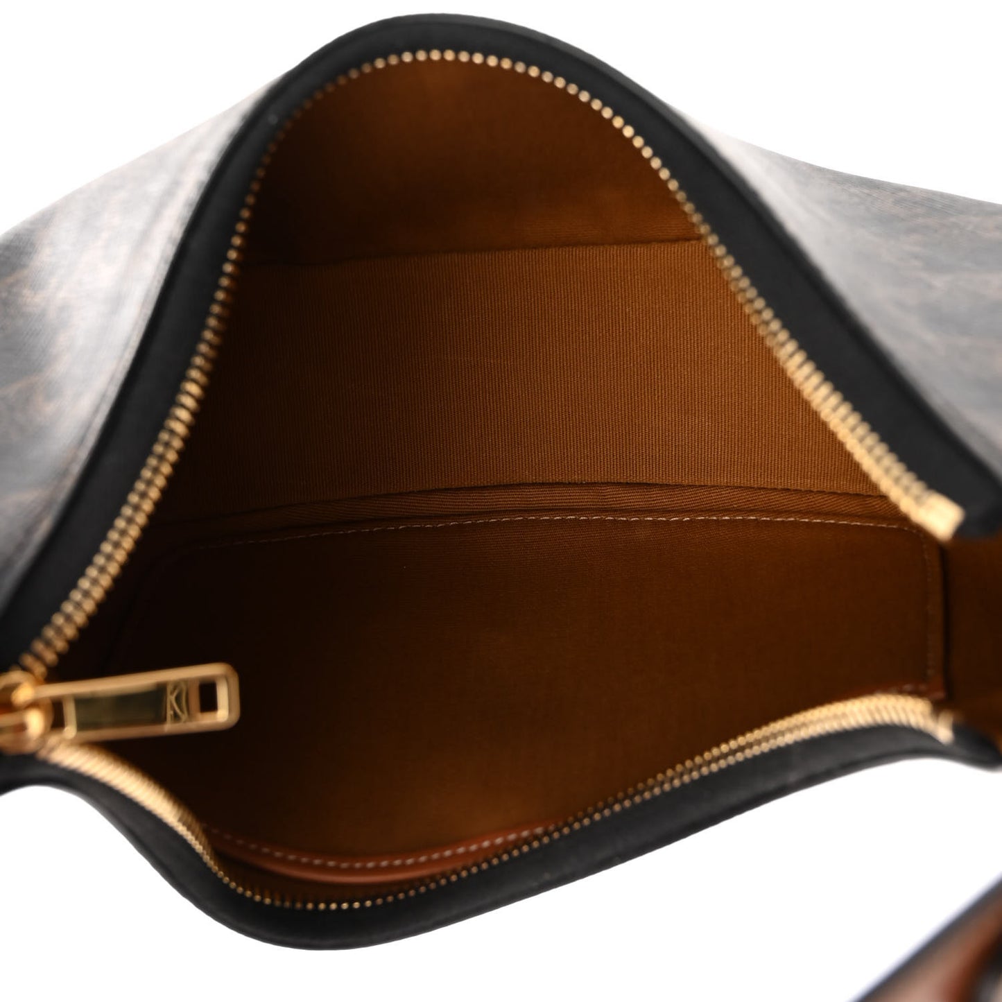 Triomphe Canvas Calfskin Ava Shoulder Bag Tan