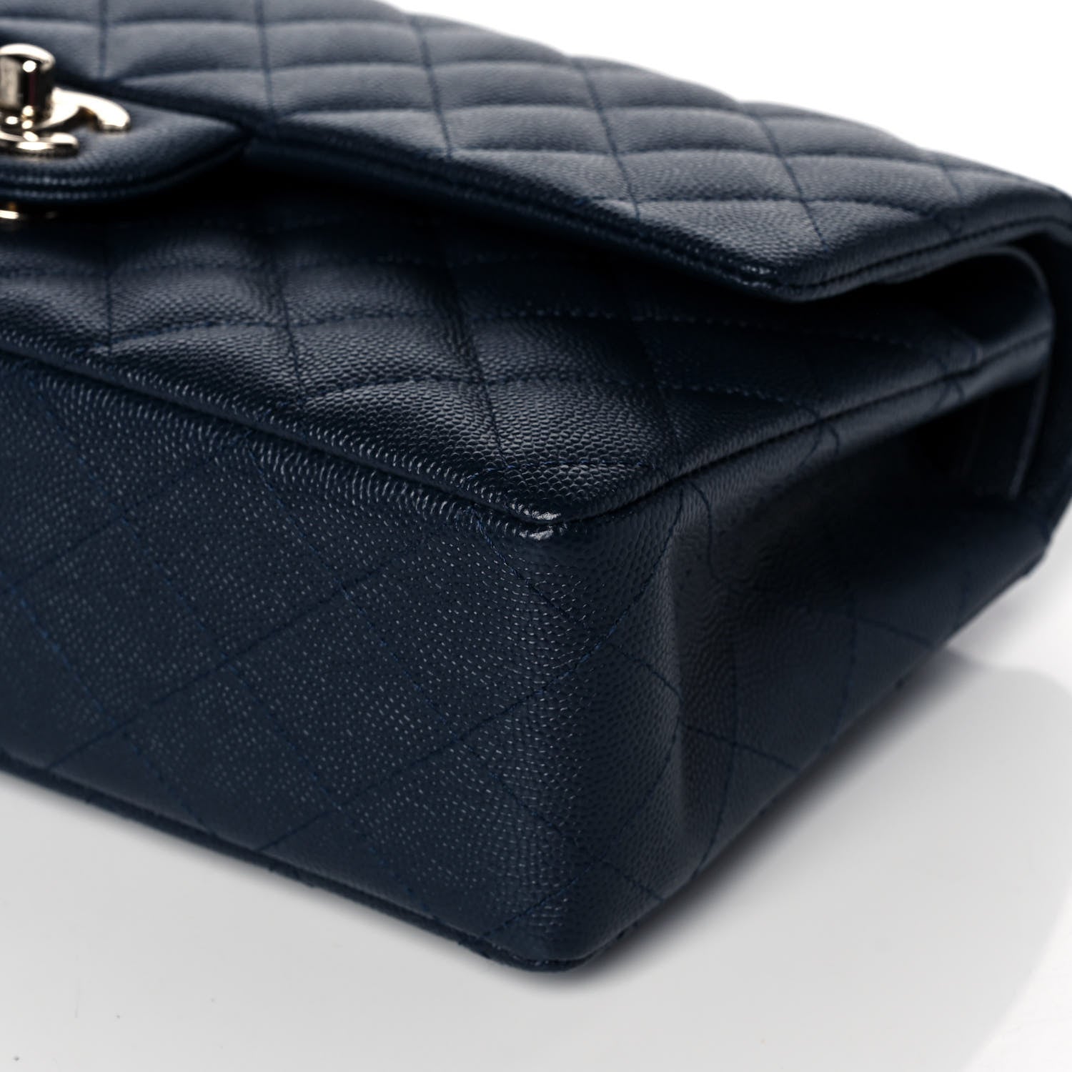 Chanel Caviar Quilted Medium Double Flap Navy 11 of 12