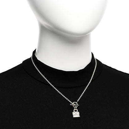 Hermes Sterling Silver Birkin Amulette Pendant Necklace 2 of 5