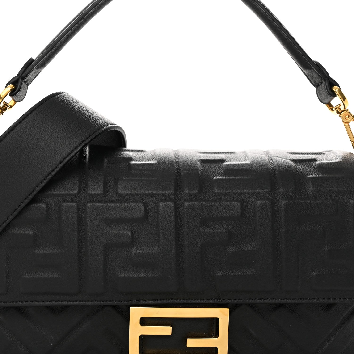 Fendi Nappa FF 1974 Embossed Baguette Black 7 of 17