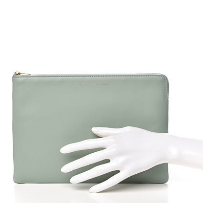 Celine Cloudy Lambskin Solo Zip Pouch Lime 2 of 10