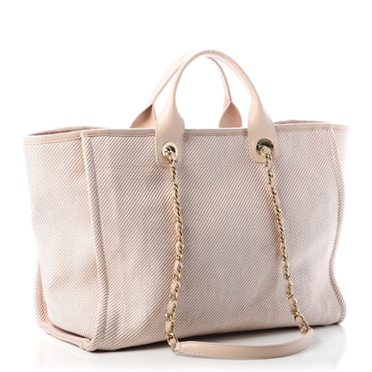 Chanel Mixed Fibers Calfskin Medium Deauville Tote Beige 4 of 10