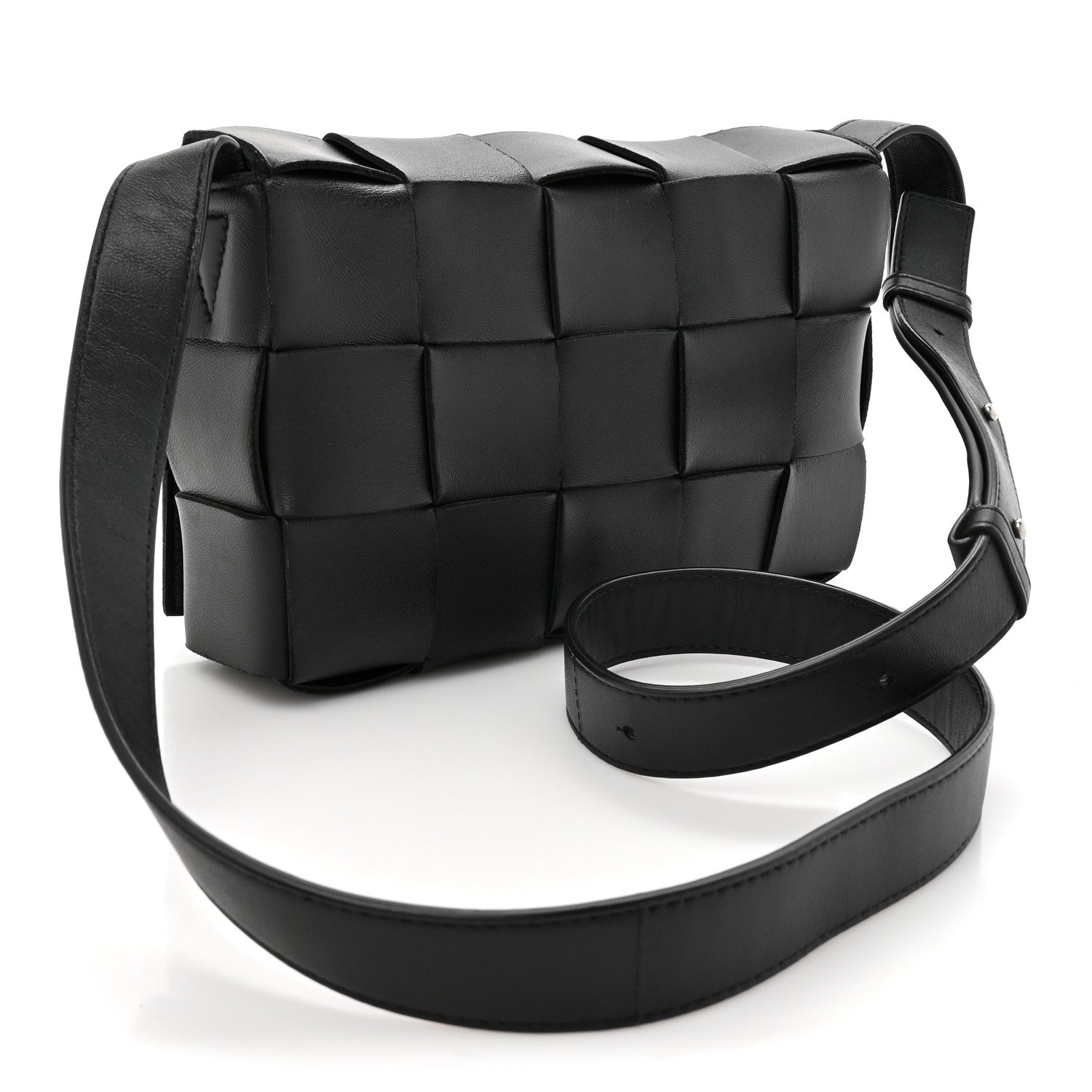Bottega Veneta Lambskin Maxi Intrecciato Cassette Crossbody Bag Black 4 of 19