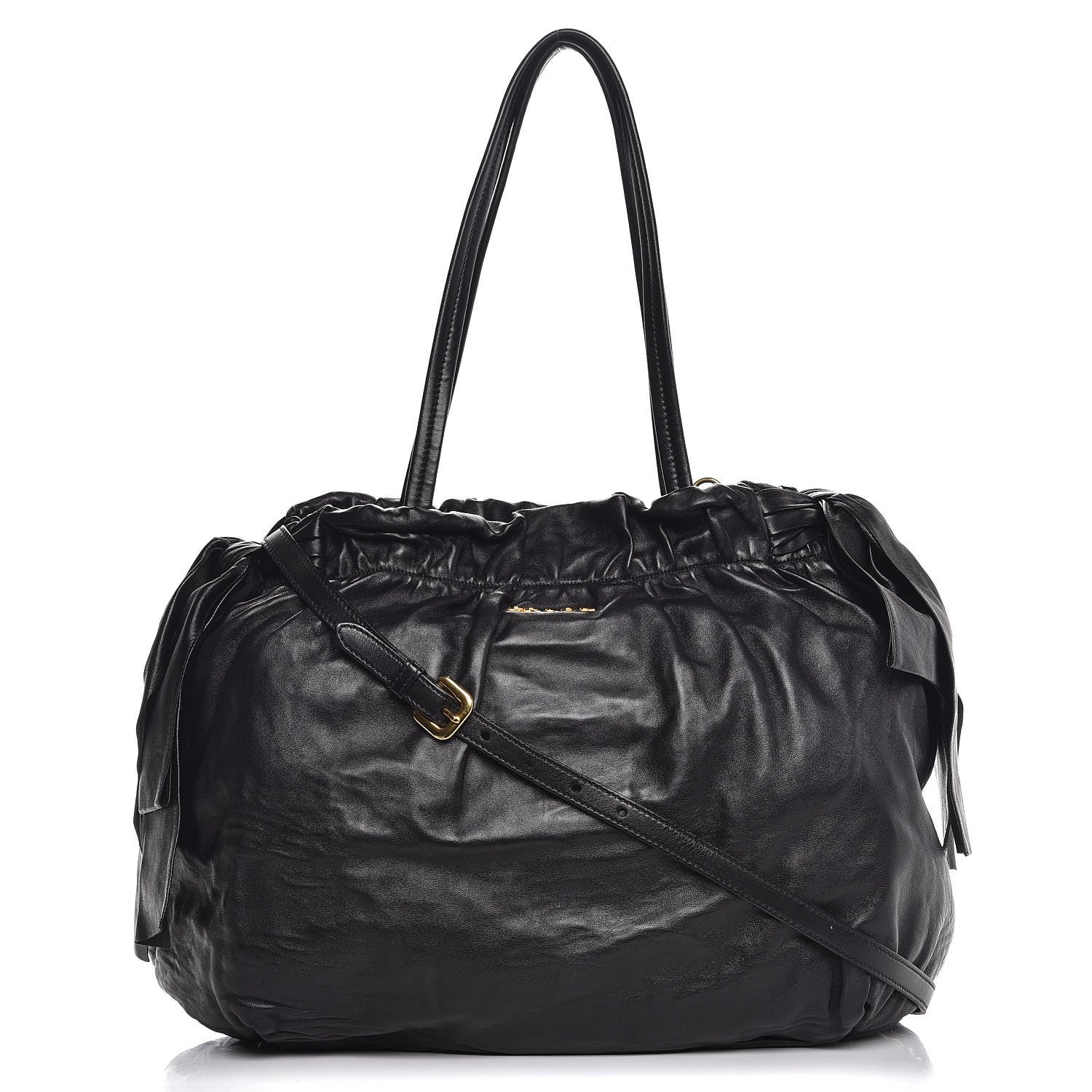 Prada Nappa Antique Bow Tote Nero Black 1 of 8