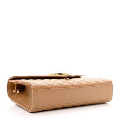 Saint Laurent Grain De Poudre Textured Mixed Matelasse Medium Triquilt Monogram Satchel Cork 4 of 10