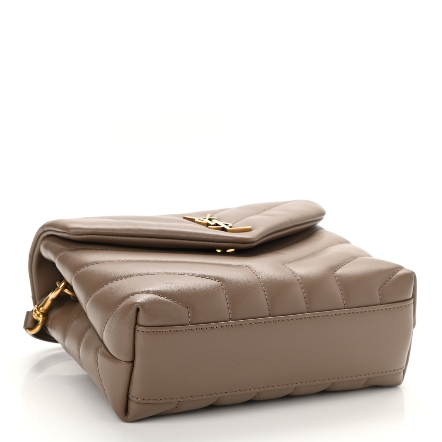 Calfskin Y Quilted Monogram Toy Loulou Crossbody Bag Taupe