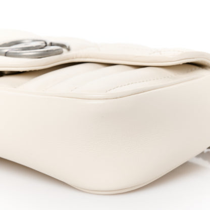 Gucci Calfskin Matelasse Aria Super Mini GG Marmont Shoulder Bag Mystic White 10 of 11