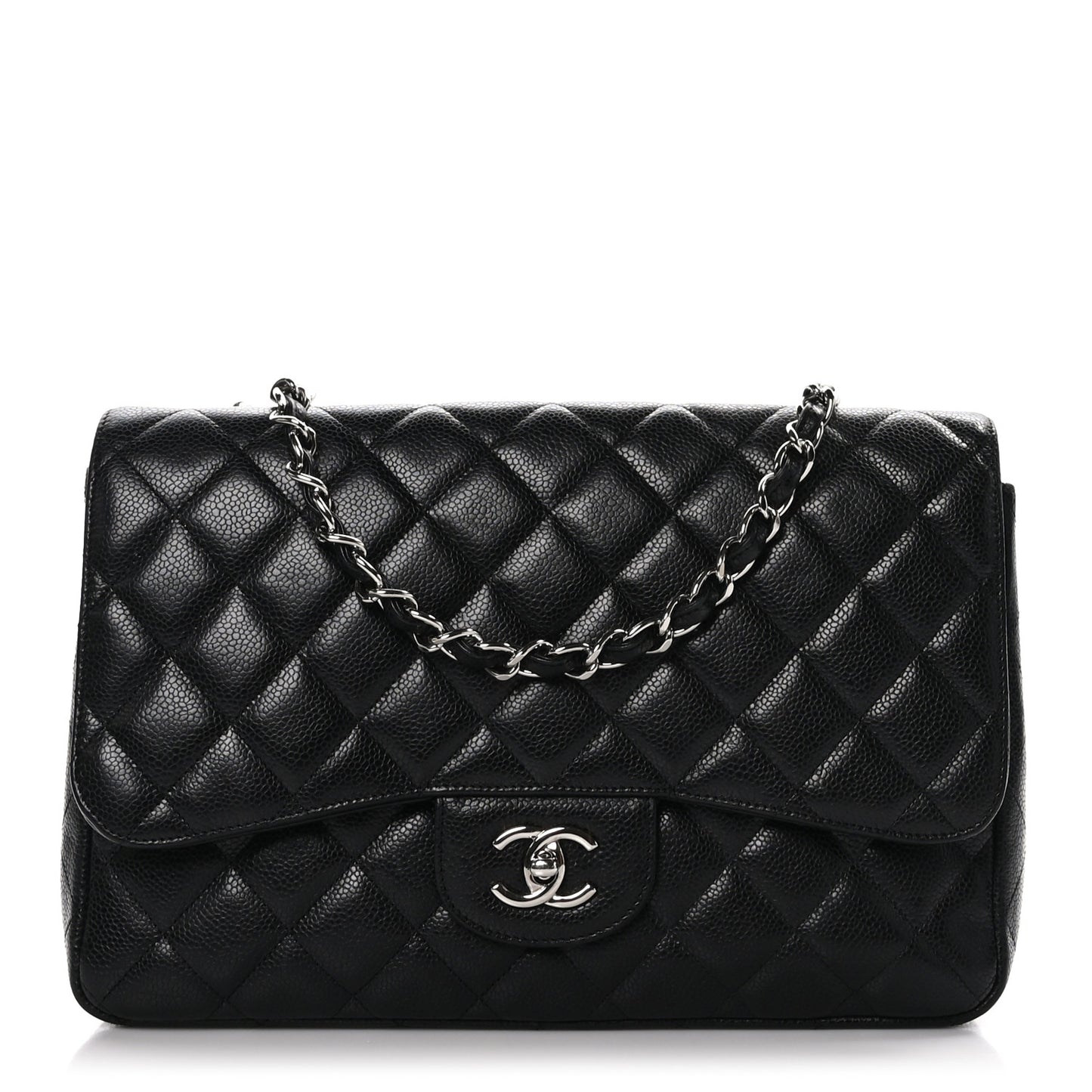 Caviar Quilted Jumbo Single Flap Black