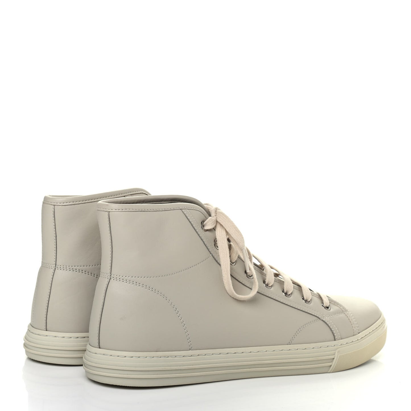 Calfskin Mens High Top Sneakers 12 Mystic White