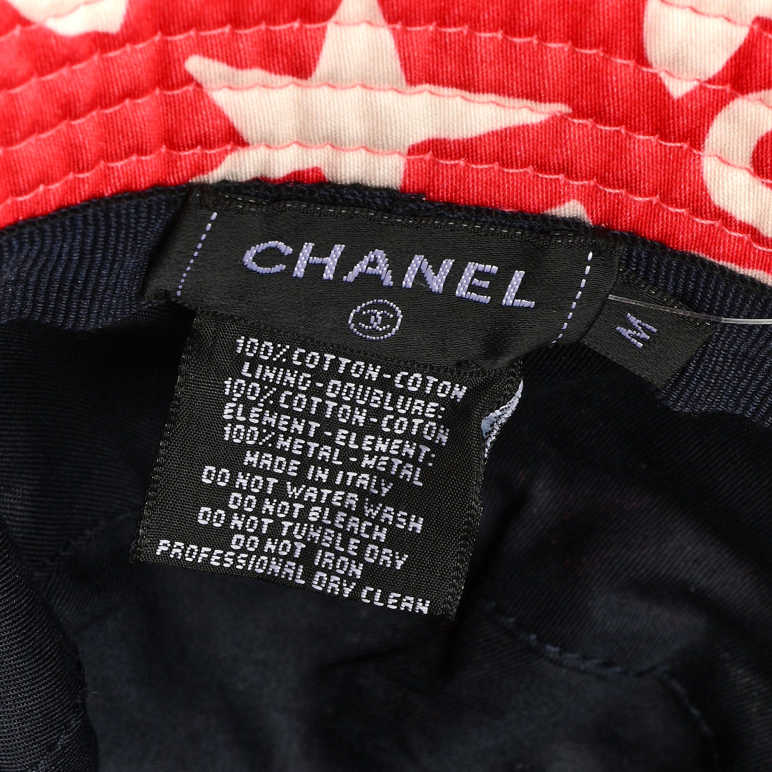 Chanel Cotton Bucket Hat M Red White 8 of 8