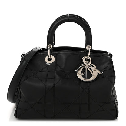 Christian Dior Lambskin Cannage Granville Polochon Black 1 of 13