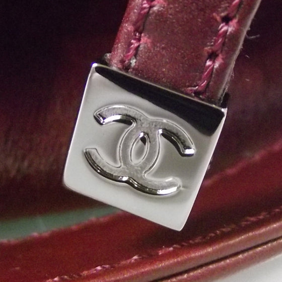 Chanel Calf Hair Quilted Drawstring Tote Burgundy 8 of 11