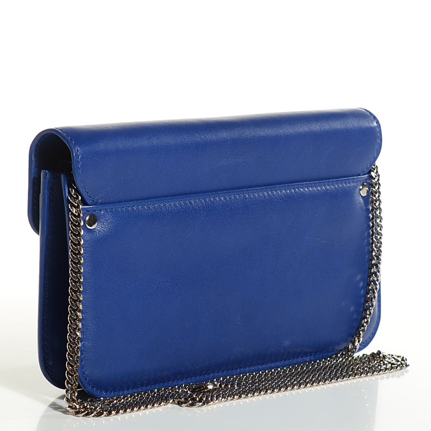 Smooth Calfskin PS11 Chain Wallet Royal Blue