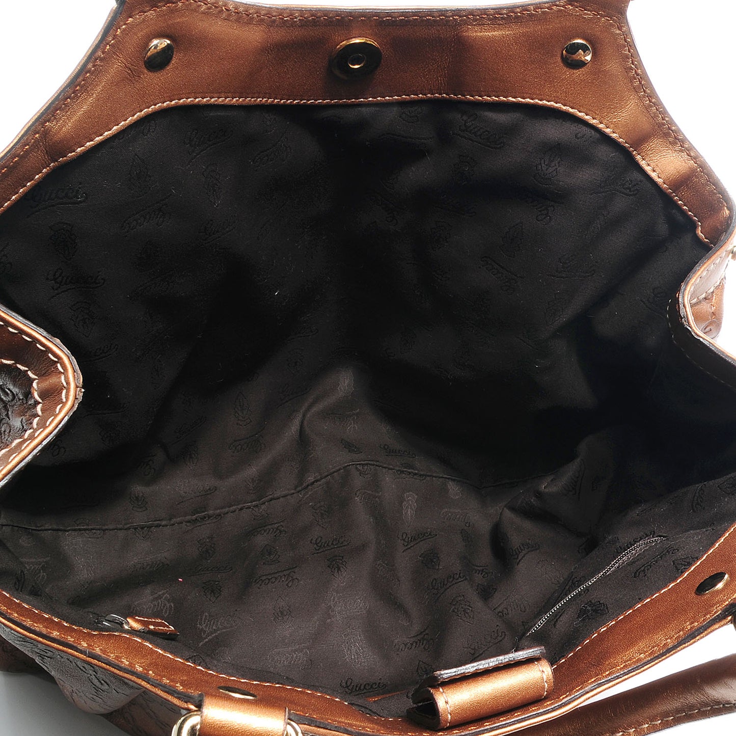 Metallic Guccissima Medium Sukey Tote Bronze