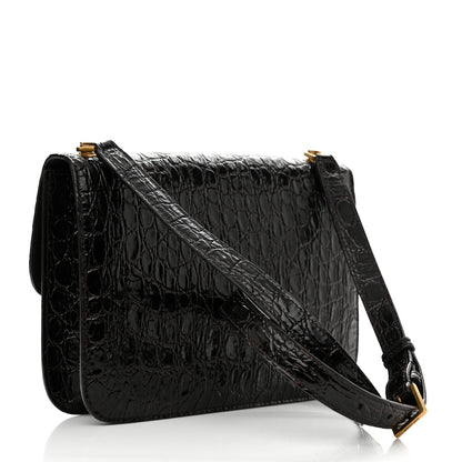 Saint Laurent Embossed Calfskin Carre Satchel Brown 2 of 12