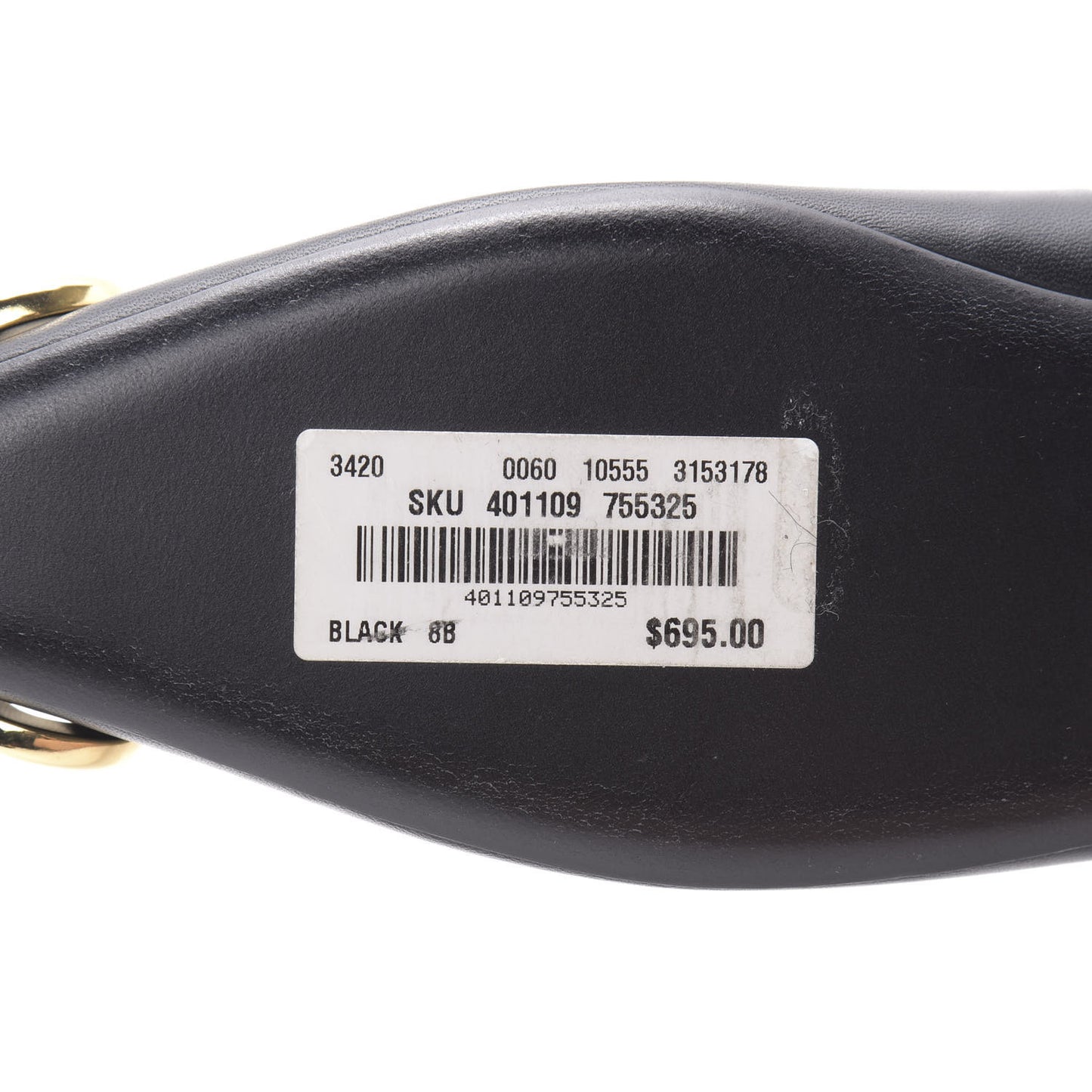 Calfskin BB Knife Pointy Toe Ballerina Flats 38 Black