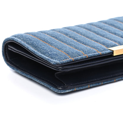 Saint Laurent Denim Matelasse Amalia Chain Shoulder Bag Blue 8 of 9