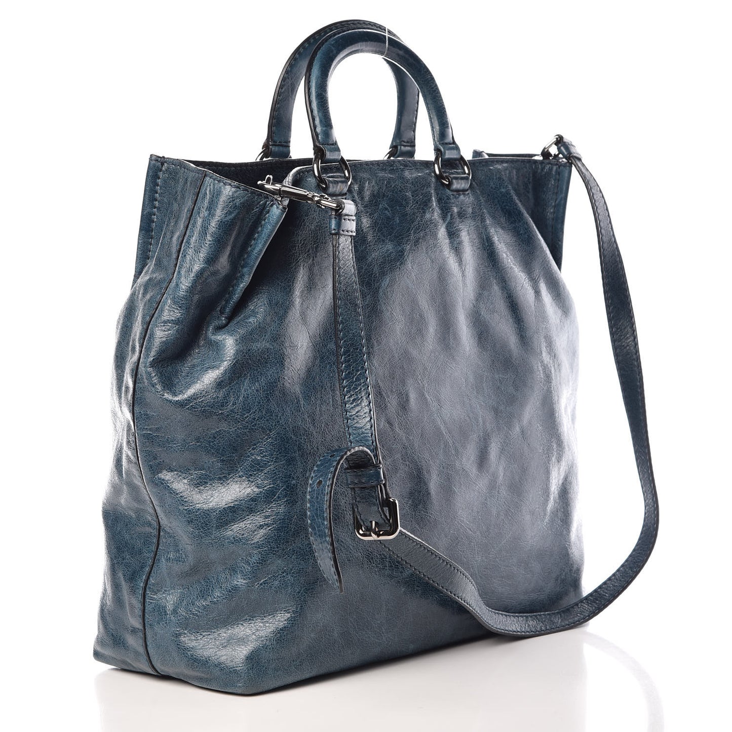 Vitello Shine Tote Denim