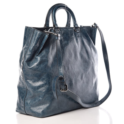 Prada Vitello Shine Tote Denim 3 of 11