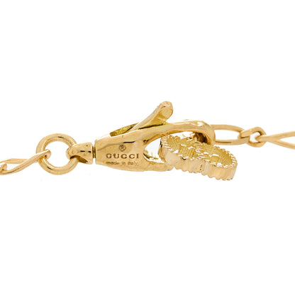 Gucci 18K Yellow Gold Diamond Chrome Diopside Lion Head Necklace 7 of 8