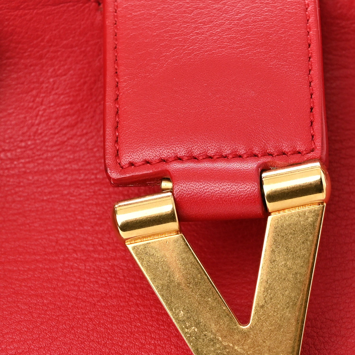 Saint Laurent Calfskin Medium Classic Y Cabas Red 9 of 11