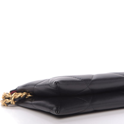 Chanel Shiny Goatskin Quilted Small Chanel 19 Pouch With Handle Black 6 of 10