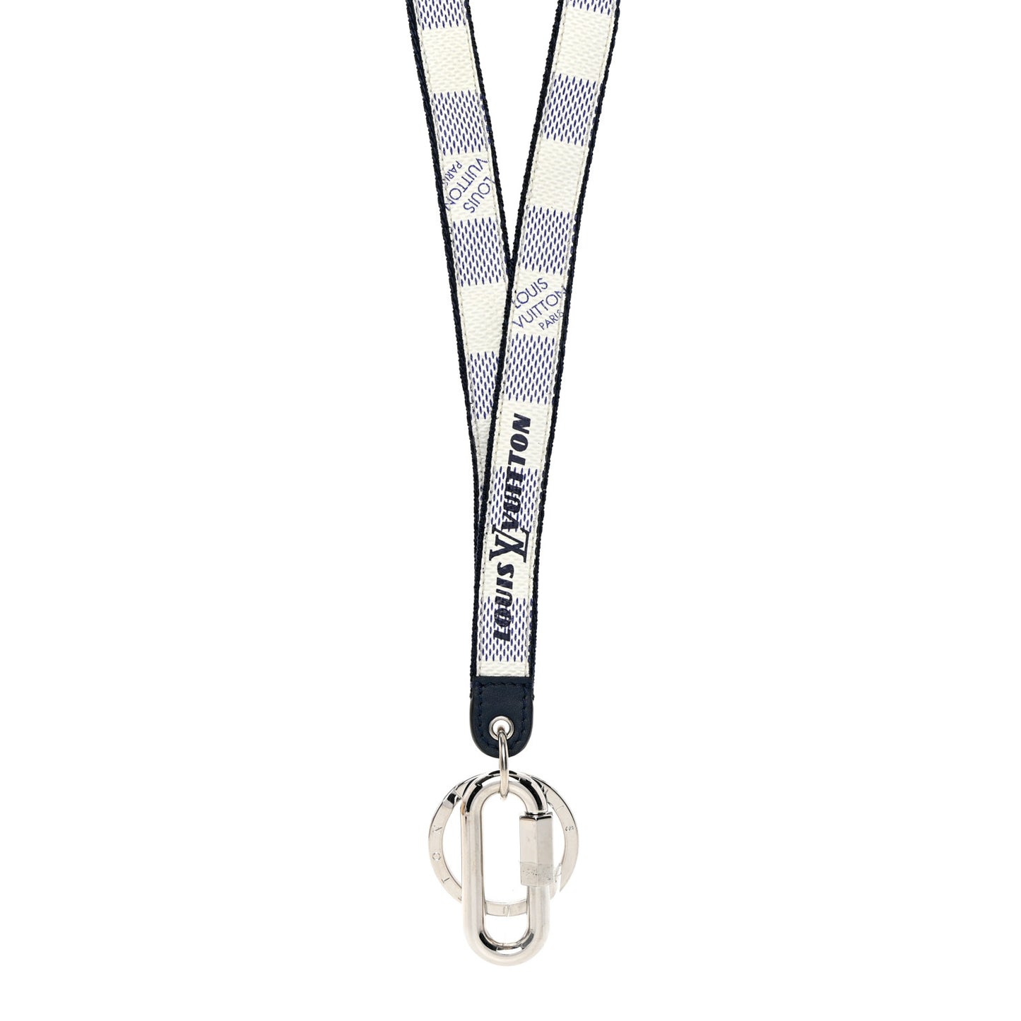 Damier Coastline Lanyard Key Holder White