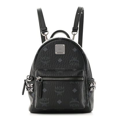 MCM Visetos Side Stud X-Mini Stark Bebe Boo Backpack Black 1 of 9