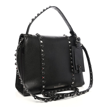 Valentino Garavani Grainy Calfskin Onyx Small My Rockstud Rolling Frame Bag Black 2 of 4