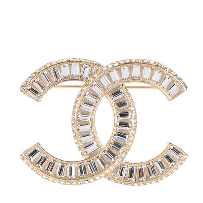 Chanel Baguette Crystal CC Brooch Gold 1 of 5