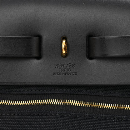 Hermes Military Toile Vache Hunter Herbag Zip PM 31 Black 8 of 13