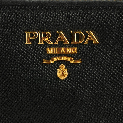 Prada Saffiano Metal Zip Around Wallet Nero Black 6 of 9