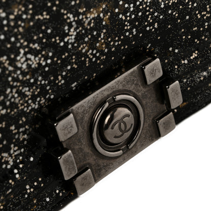 Chanel Glitter Glazed Calfskin Medium Boy Flap Black 13 of 15