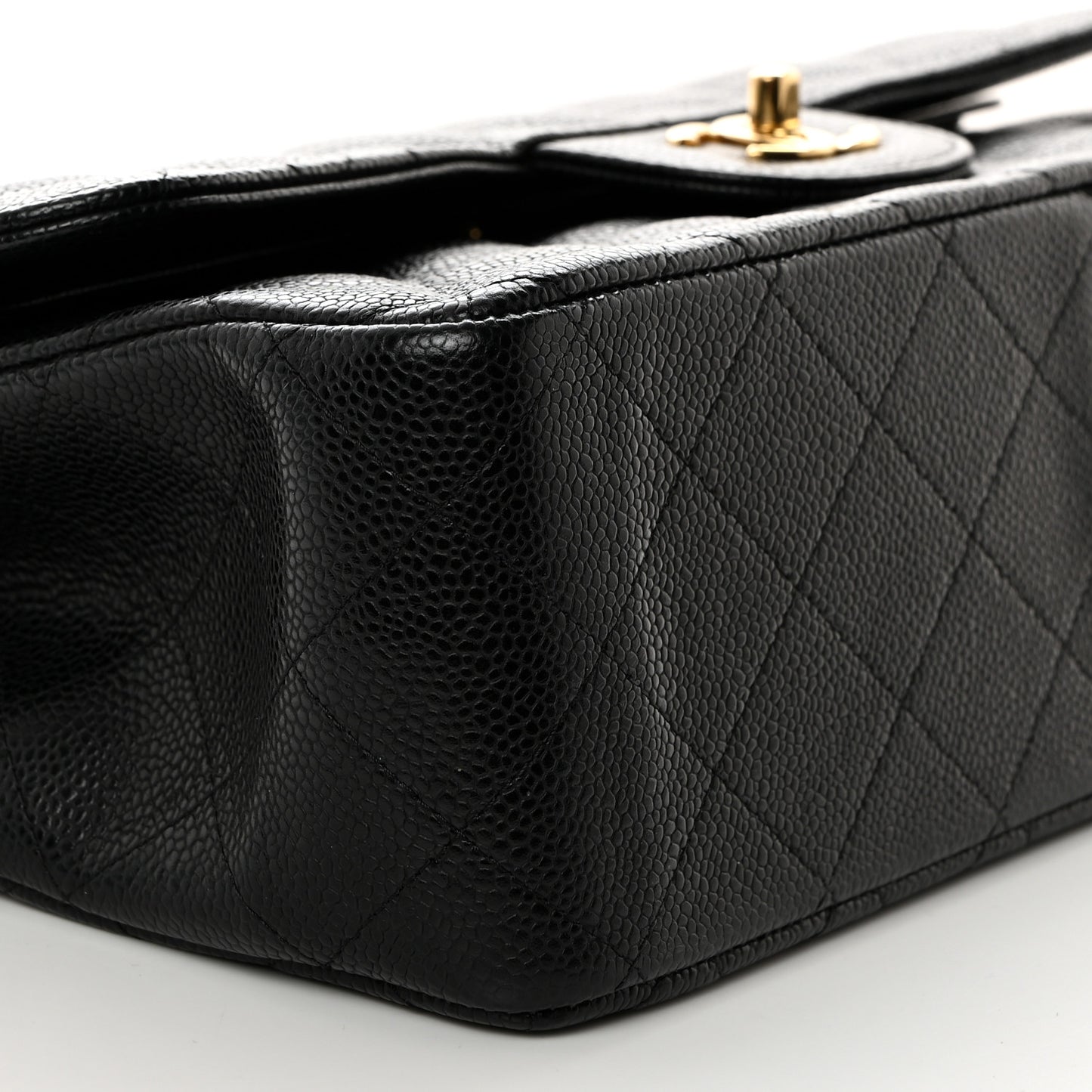 Caviar Quilted Jumbo Double Flap Black